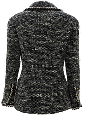 1994年製 ツイードCCマークボタンジャケット ブラック/ホワイト #36