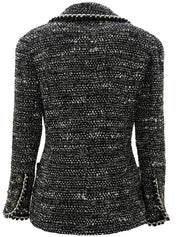 1994年製 ツイードCCマークボタンジャケット ブラック/ホワイト #36