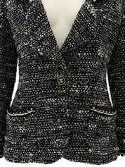 1994年製 ツイードCCマークボタンジャケット ブラック/ホワイト #36