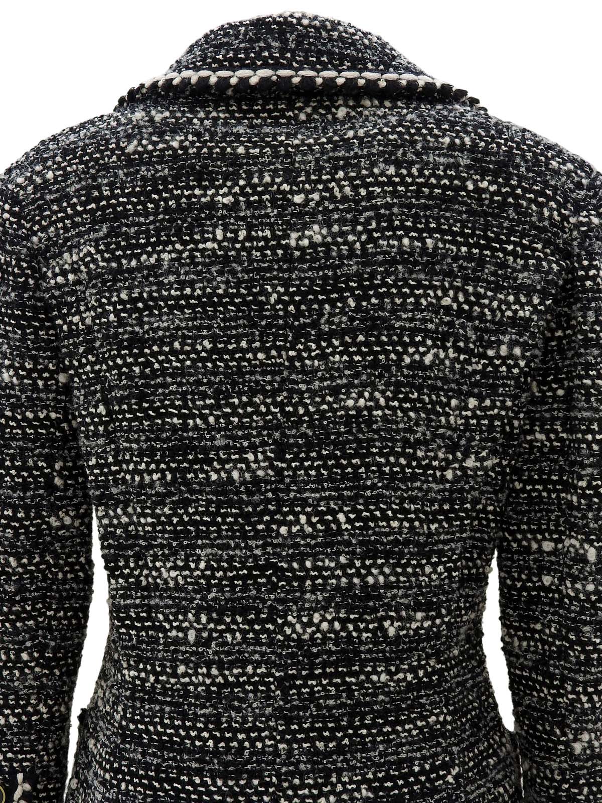 1994年製 ツイードCCマークボタンジャケット ブラック/ホワイト #36