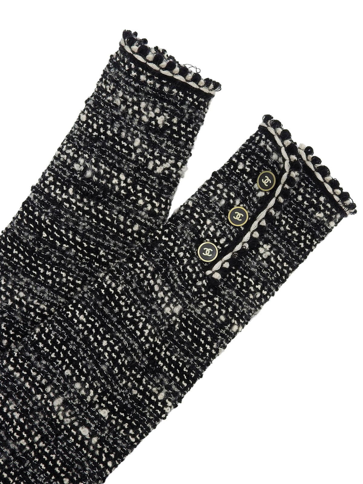 1994年製 ツイードCCマークボタンジャケット ブラック/ホワイト #36