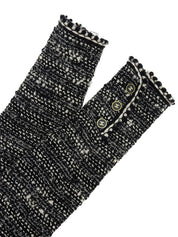 1994年製 ツイードCCマークボタンジャケット ブラック/ホワイト #36