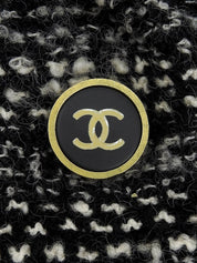 1994年製 ツイードCCマークボタンジャケット ブラック/ホワイト #36