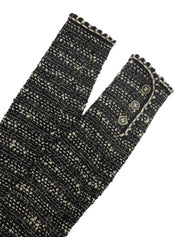 黑色/白色斜纹软呢CC标志纽扣夹克