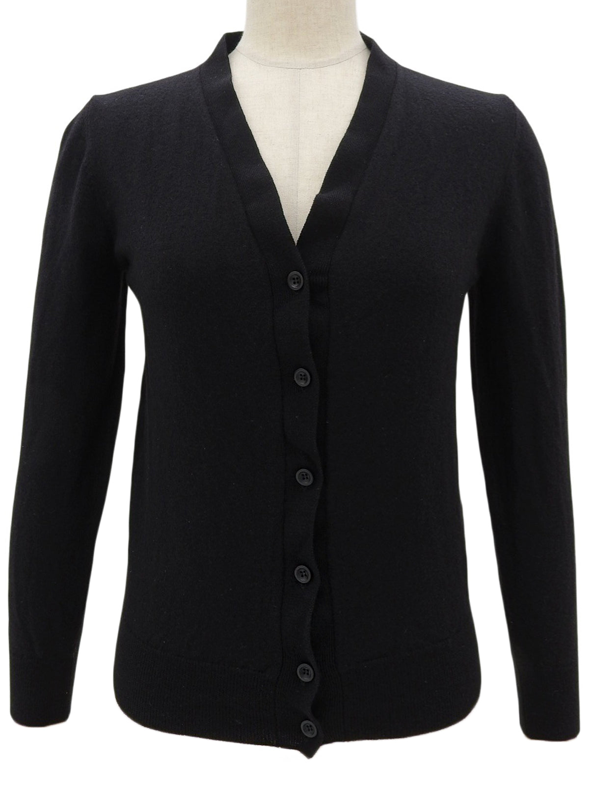 Wool cardigan in black