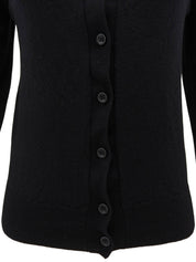 Wool cardigan in black