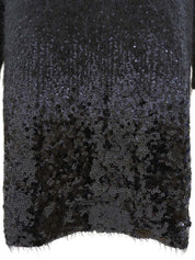 スパンコールニットワンピース グレー