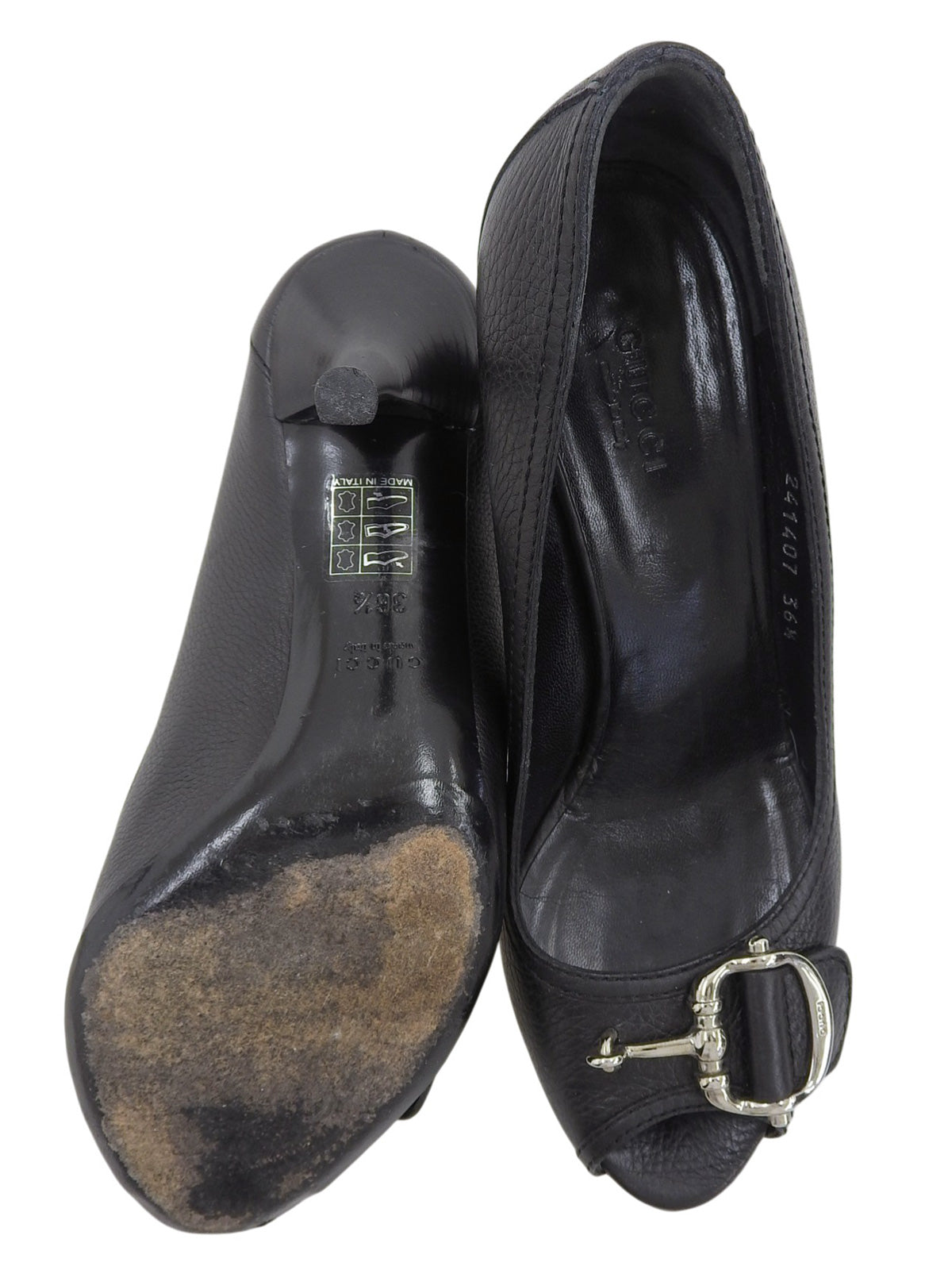 Horsebit Plate Pumps, Black, #36.5