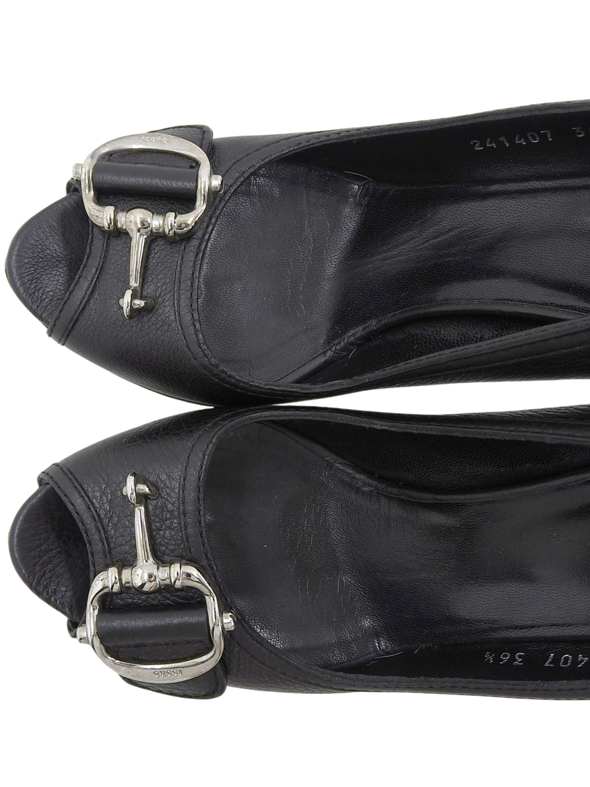 Horsebit Plate Pumps, Black, #36.5