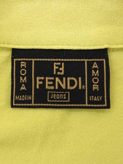 Logo Print Polo Shirt in Lime Yellow