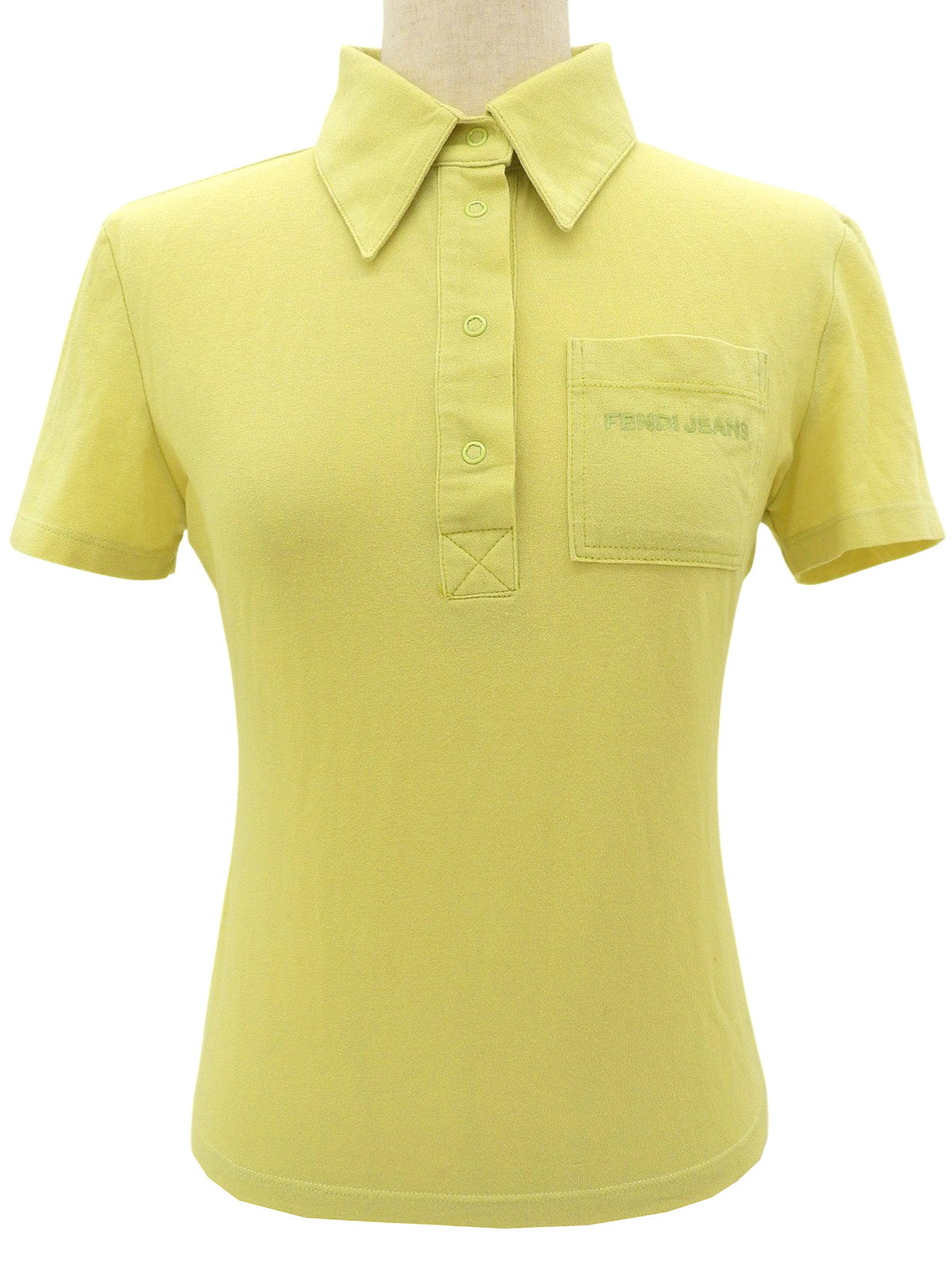 Logo Print Polo Shirt in Lime Yellow