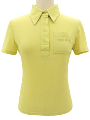 Logo Print Polo Shirt in Lime Yellow
