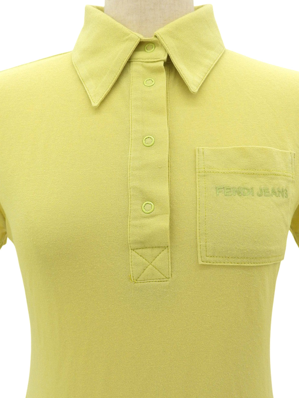 Logo Print Polo Shirt in Lime Yellow