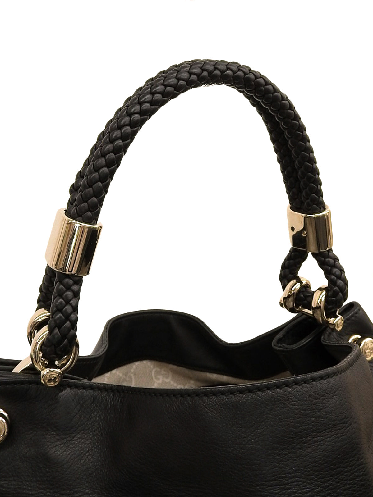 インターロッキングホーボーバッグ ブラック