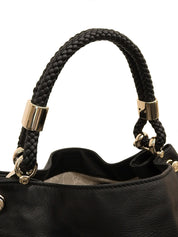 インターロッキングホーボーバッグ ブラック