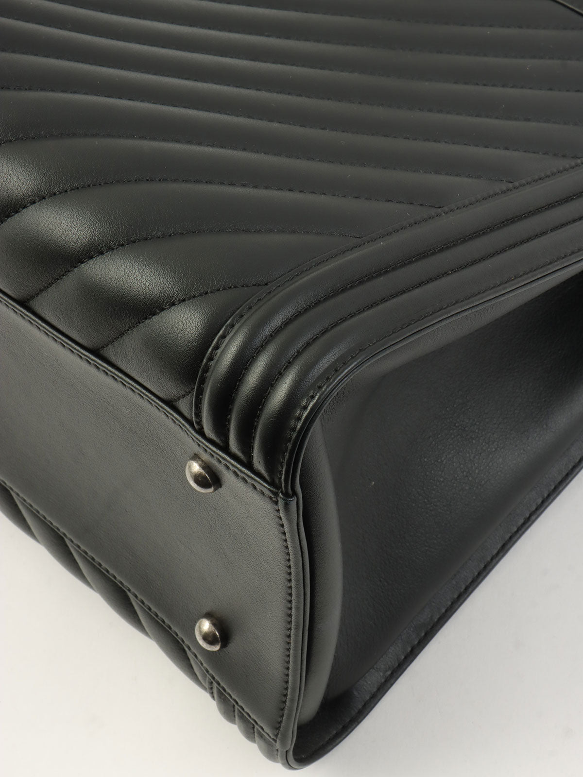 2014年頃製 シェブロンステッチボーイシャネルトートバッグ ブラック