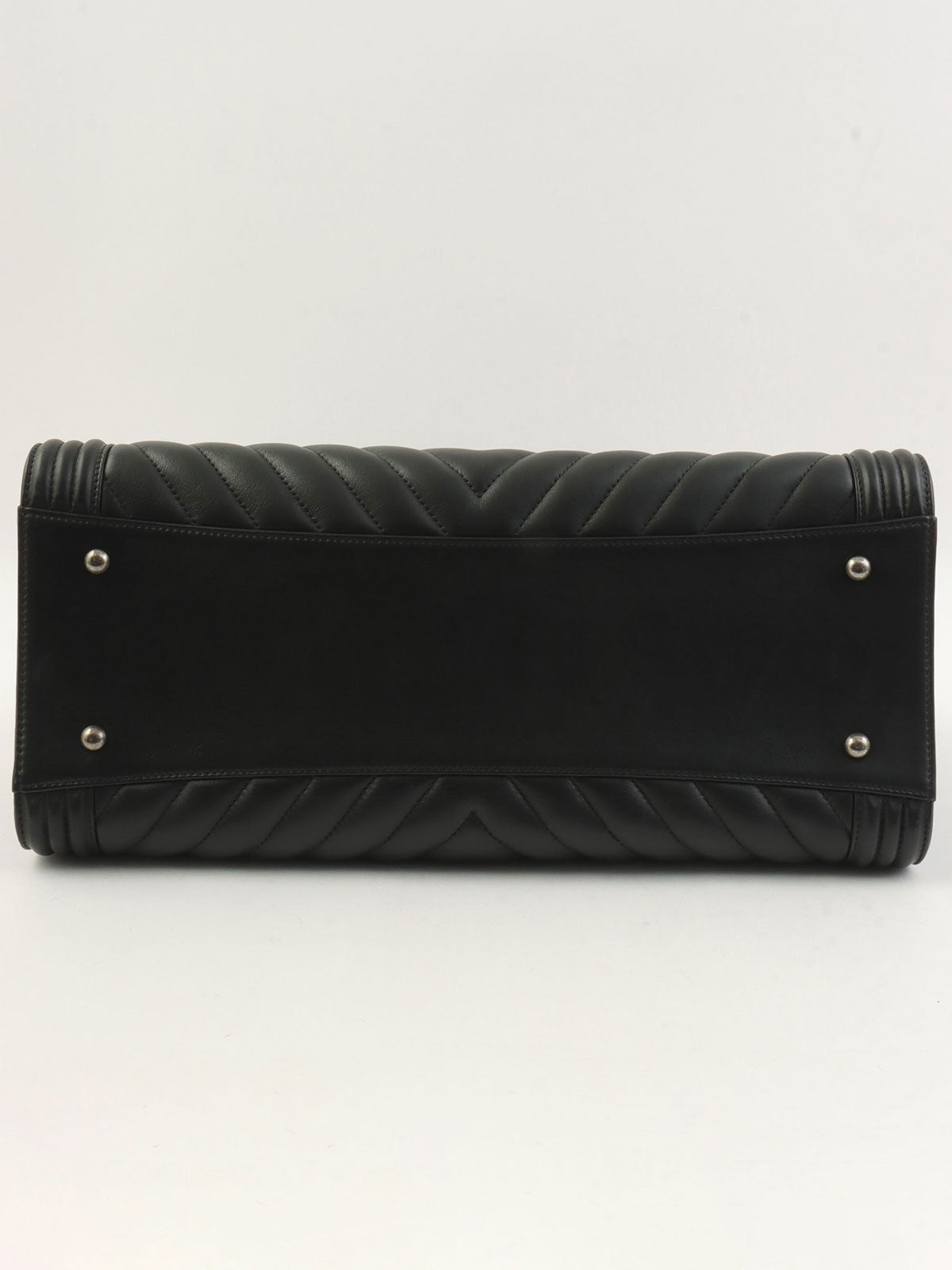 2014年頃製 シェブロンステッチボーイシャネルトートバッグ ブラック