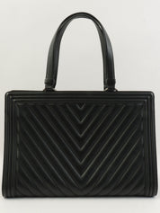 2014年頃製 シェブロンステッチボーイシャネルトートバッグ ブラック