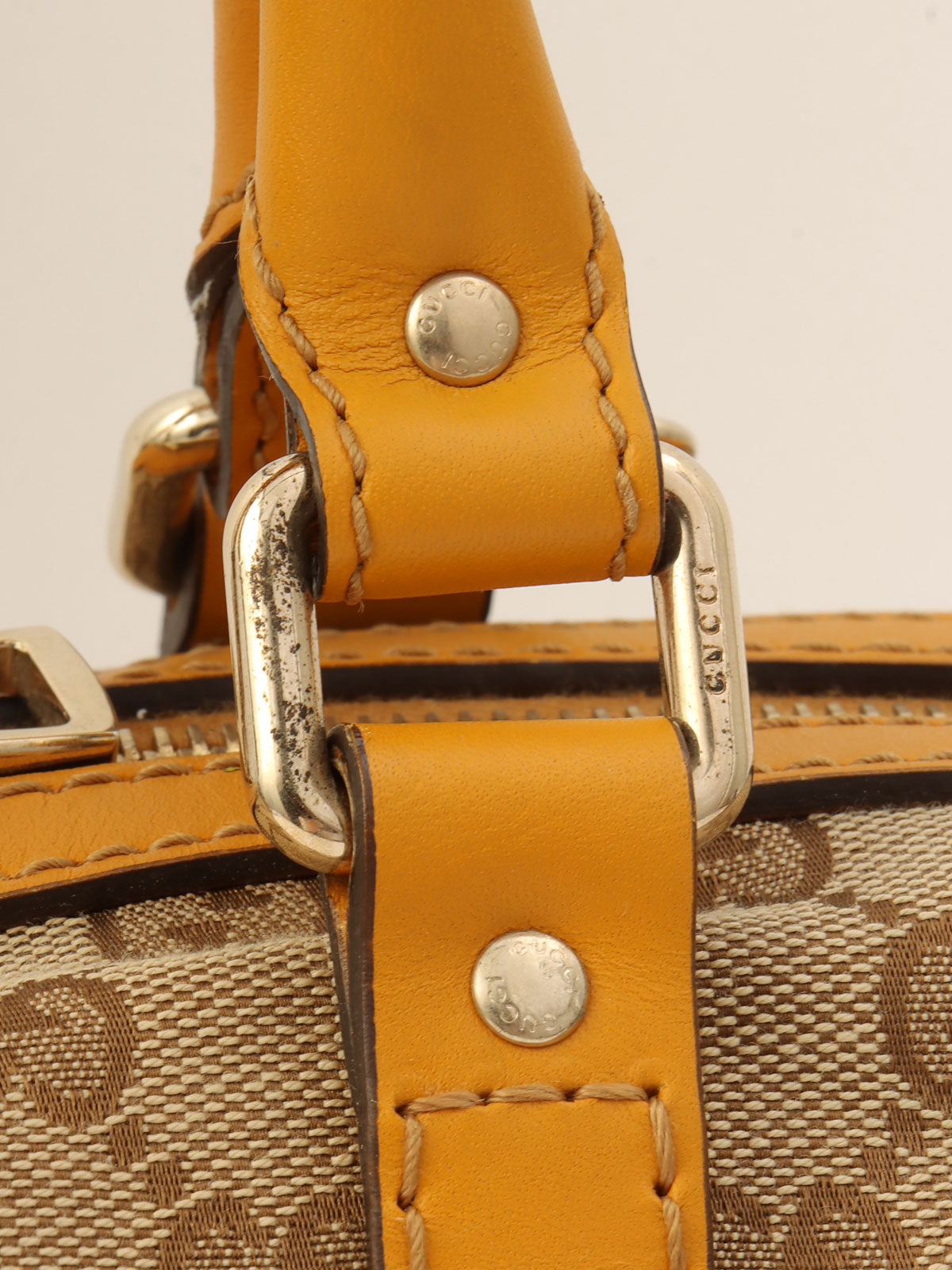 Canvas GG Pattern 2-Way Bag Beige/Yellow