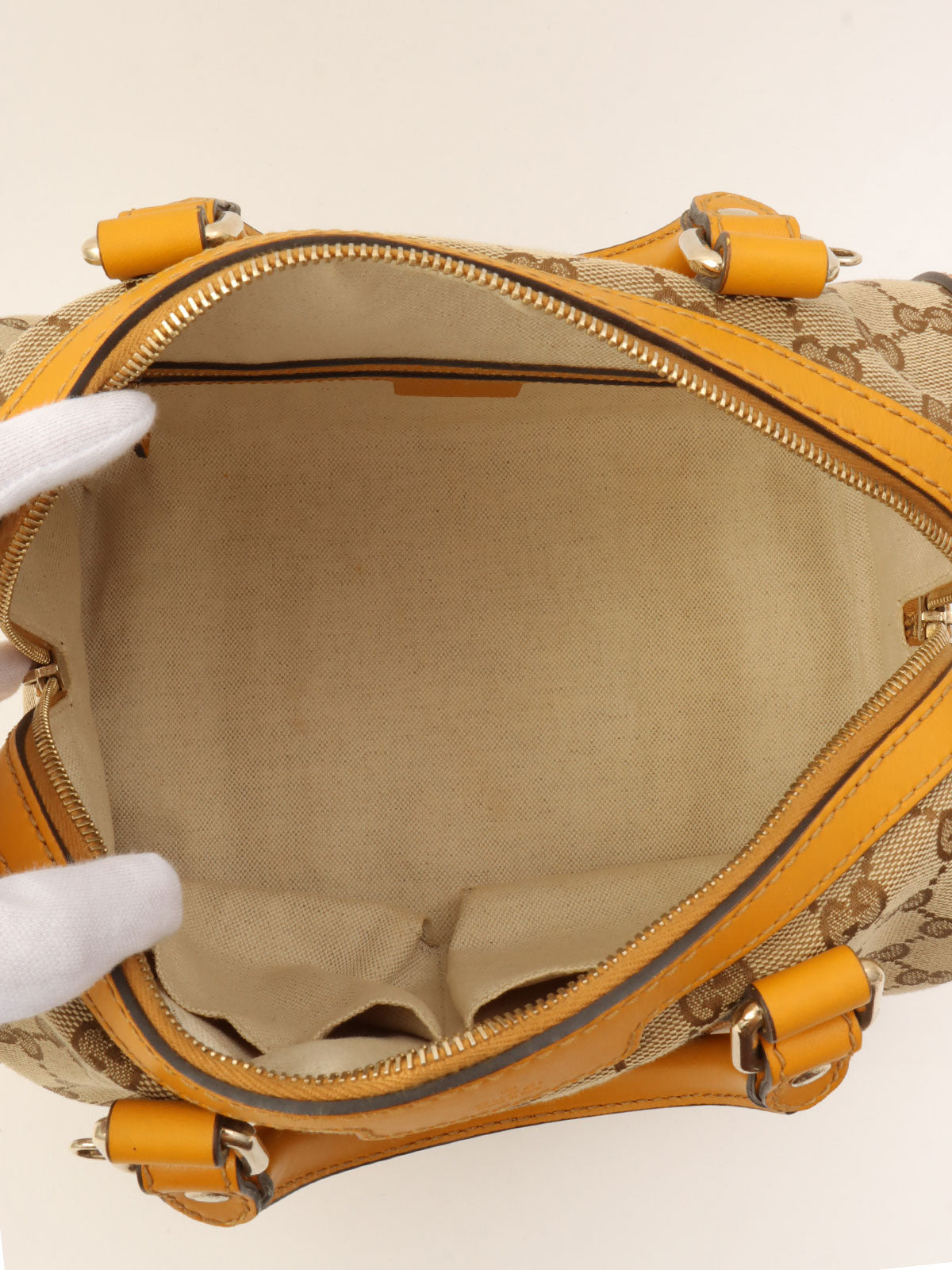 Canvas GG Pattern 2-Way Bag Beige/Yellow