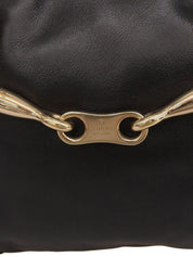 Horsebit Plate One-Shoulder Bag Black