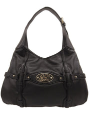 马衔扣图案单肩包（黑色）