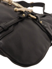 Horsebit Plate One-Shoulder Bag Black