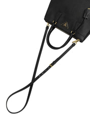 Saffiano Logo Plate 两用包，黑色