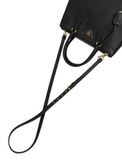 Saffiano Logo Plate 2-Way Bag, Black