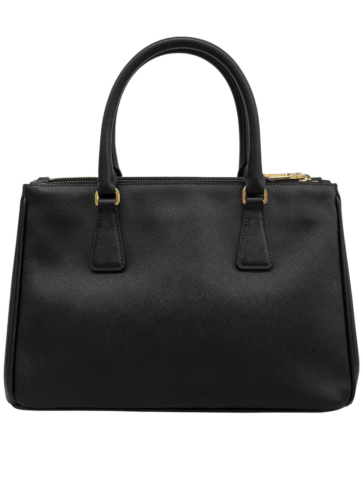 Saffiano Logo Plate 2-Way Bag, Black