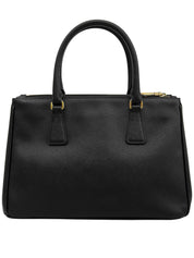Saffiano Logo Plate 2-Way Bag, Black