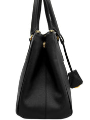 Saffiano Logo Plate 两用包，黑色