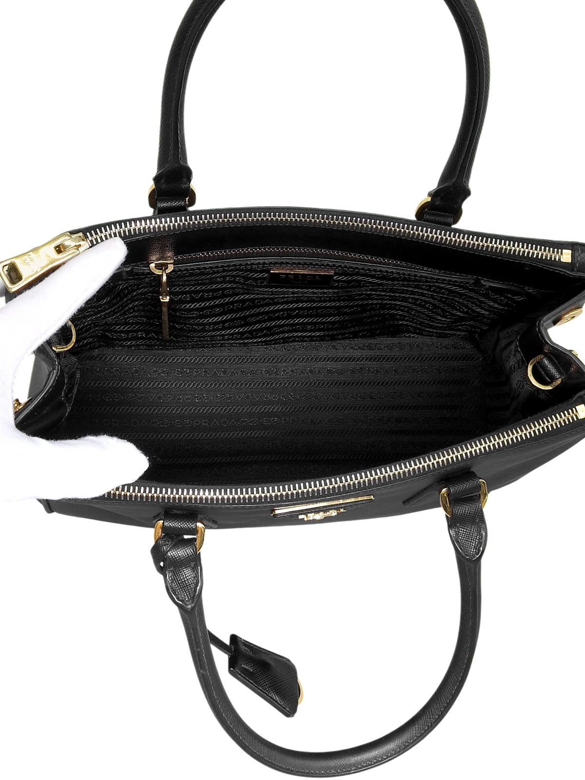 サフィアーノロゴプレート2wayバッグ ブラック