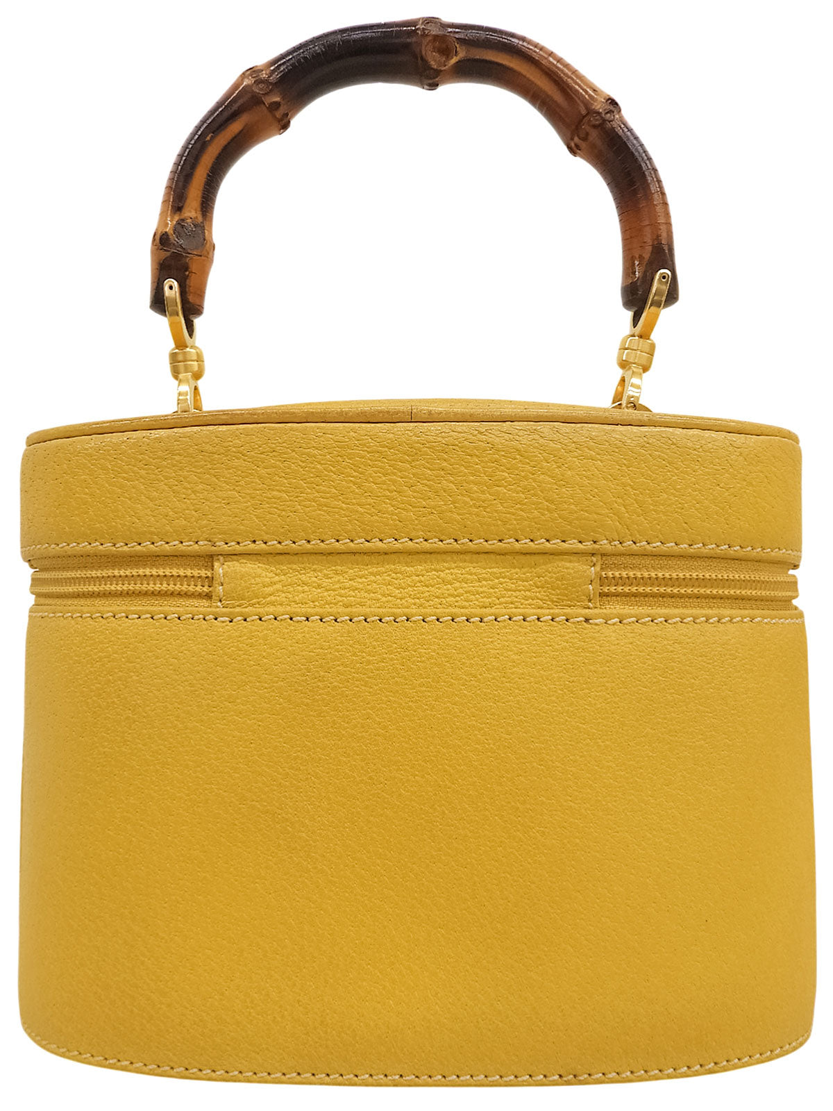 Pigskin Bamboo Handbag, Yellow
