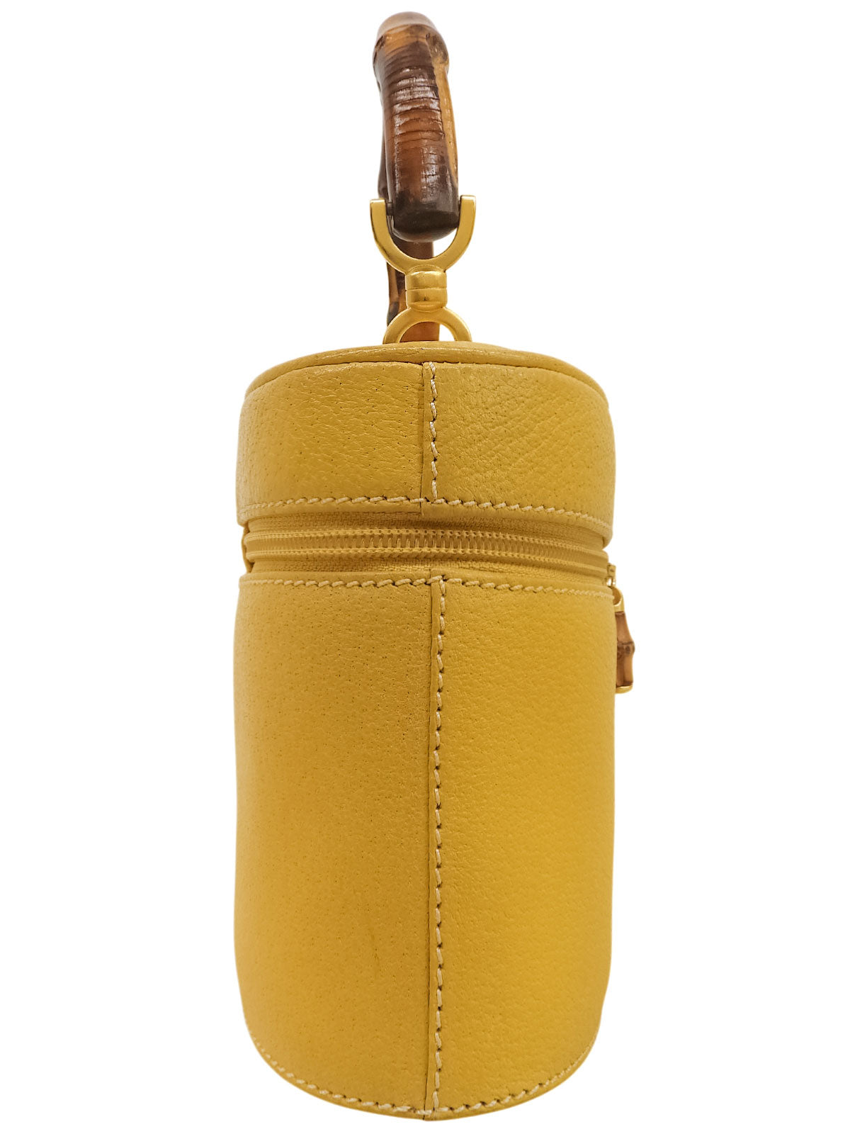 Pigskin Bamboo Handbag, Yellow