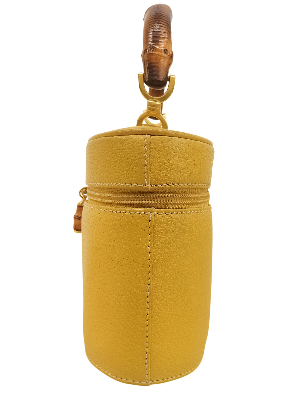 Pigskin Bamboo Handbag, Yellow