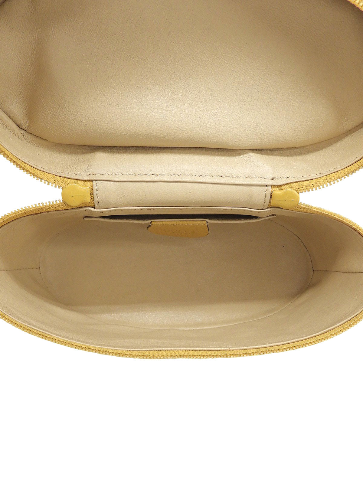 Pigskin Bamboo Handbag, Yellow