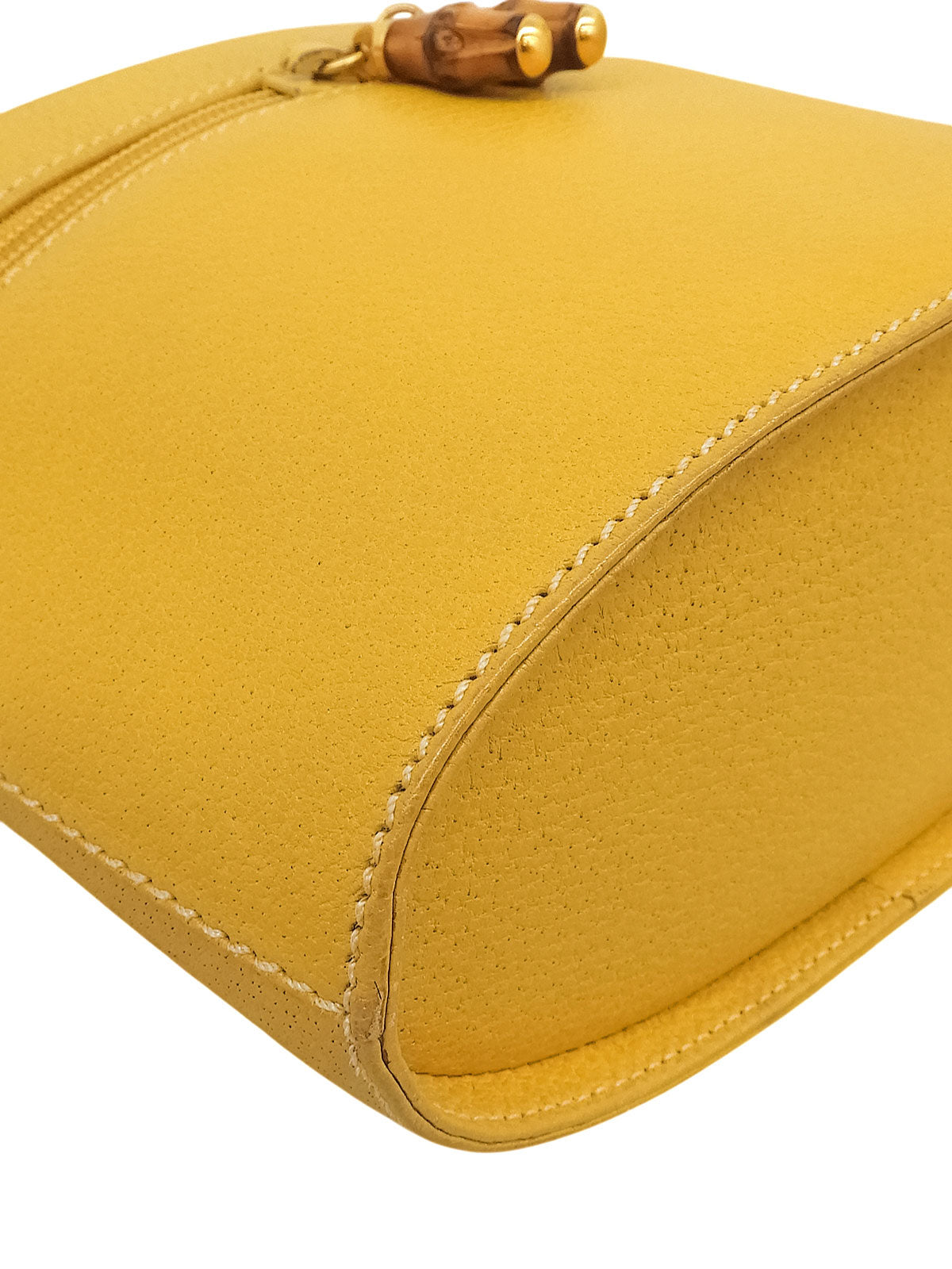 Pigskin Bamboo Handbag, Yellow