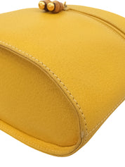 Pigskin Bamboo Handbag, Yellow