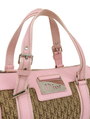 トロッターパターンストリートシックハンドバッグ ベージュ/ピンク