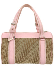 トロッターパターンストリートシックハンドバッグ ベージュ/ピンク