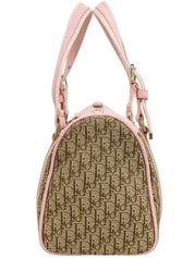 トロッターパターンストリートシックハンドバッグ ベージュ/ピンク