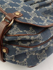 パリマカダムパターンロゴエンボスショルダーバッグ ブルー/ブラウン