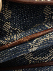 パリマカダムパターンロゴエンボスショルダーバッグ ブルー/ブラウン