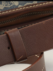 パリマカダムパターンロゴエンボスショルダーバッグ ブルー/ブラウン