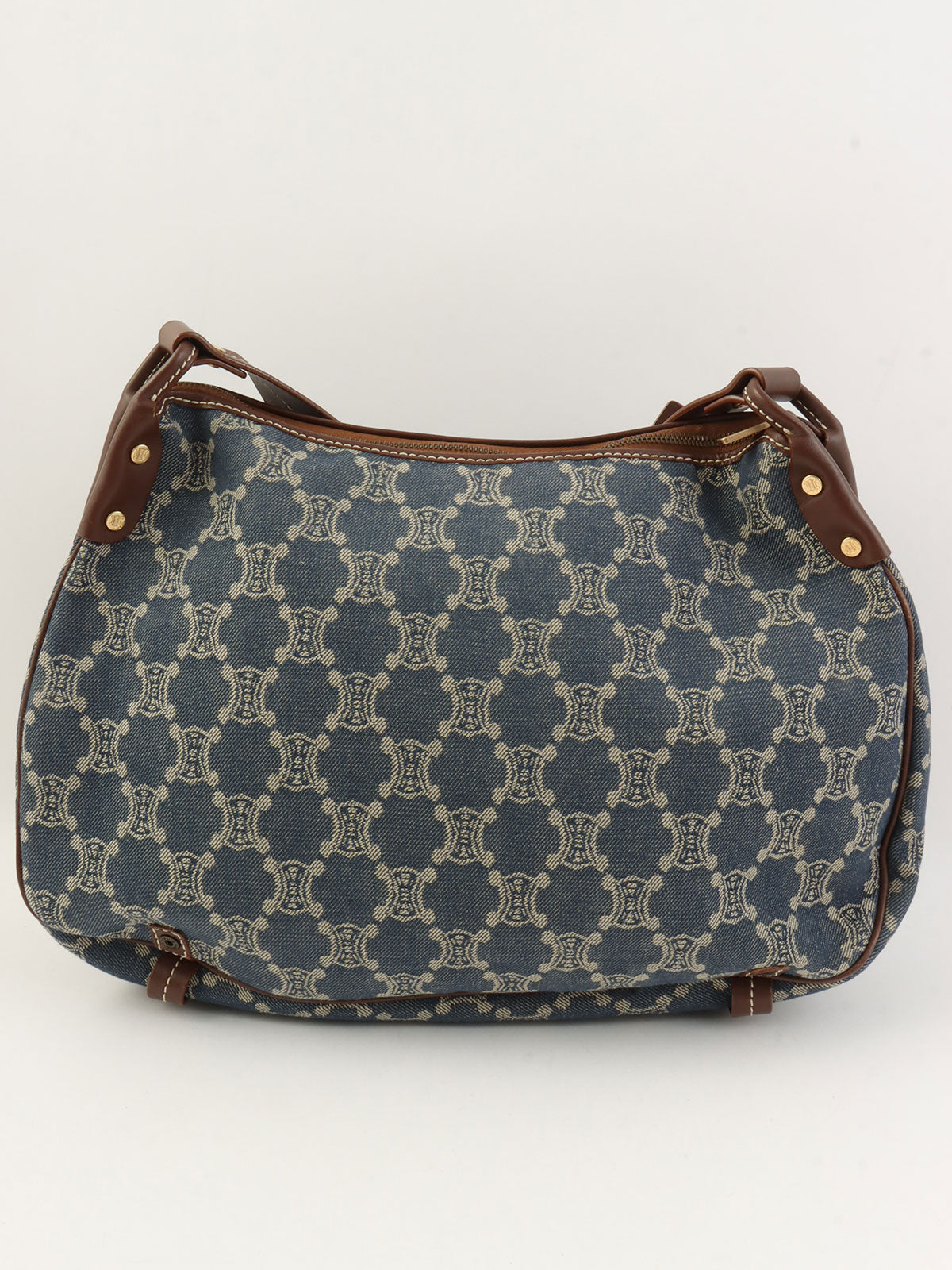 パリマカダムパターンロゴエンボスショルダーバッグ ブルー/ブラウン