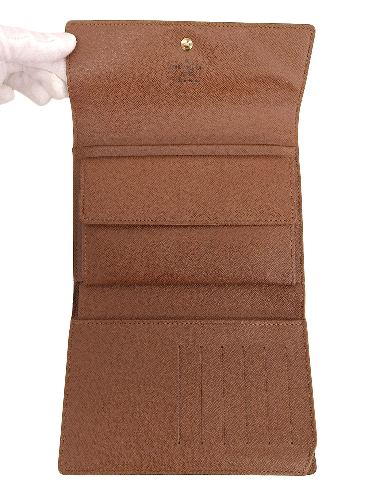 2003 Canvas Monogram Porte Tresor Etui Papipe Brown