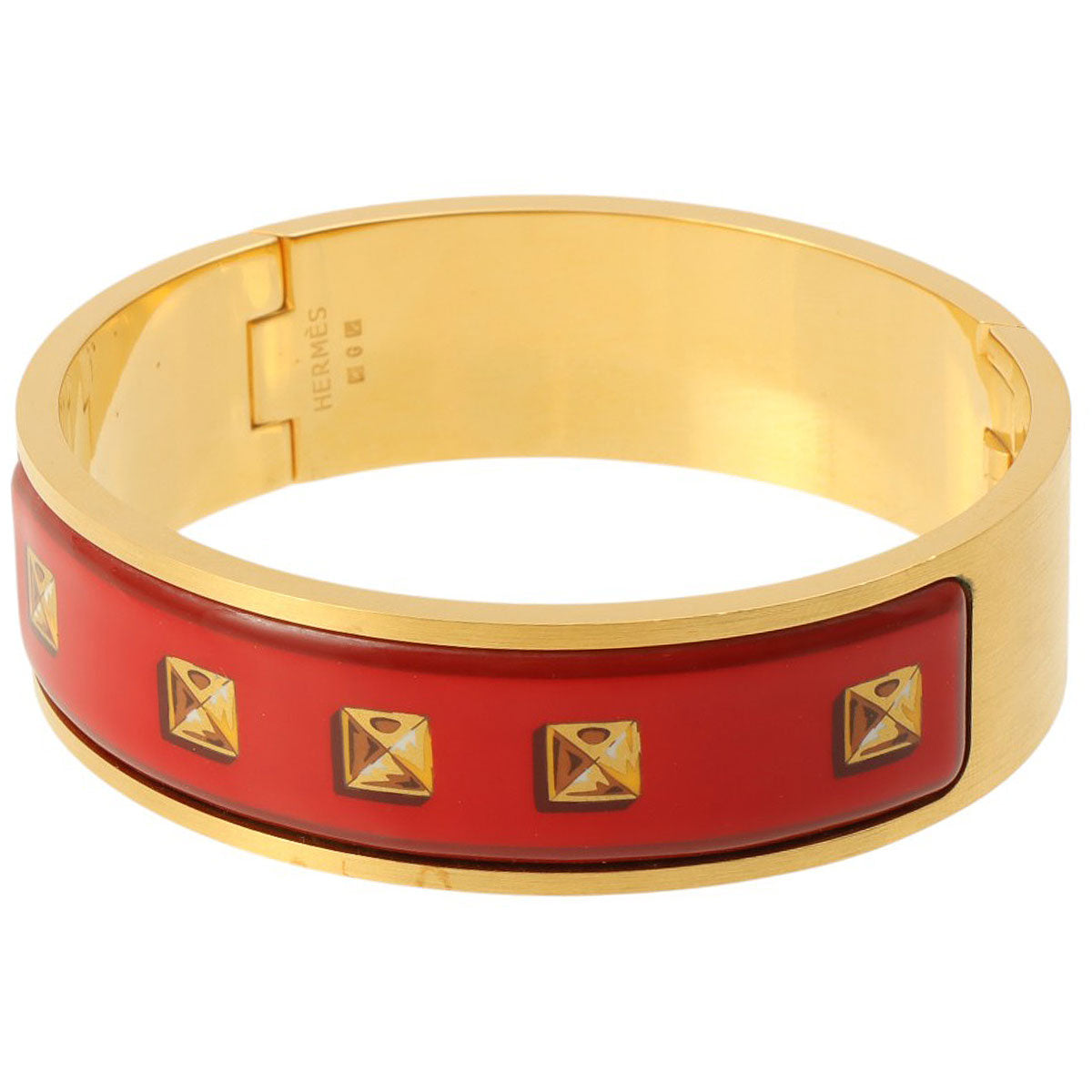 1999 Studded Motif Bangle, Red/Gold