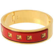 1999 Studded Motif Bangle, Red/Gold