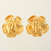 1999 Camellia motif CC mark earrings Gold
